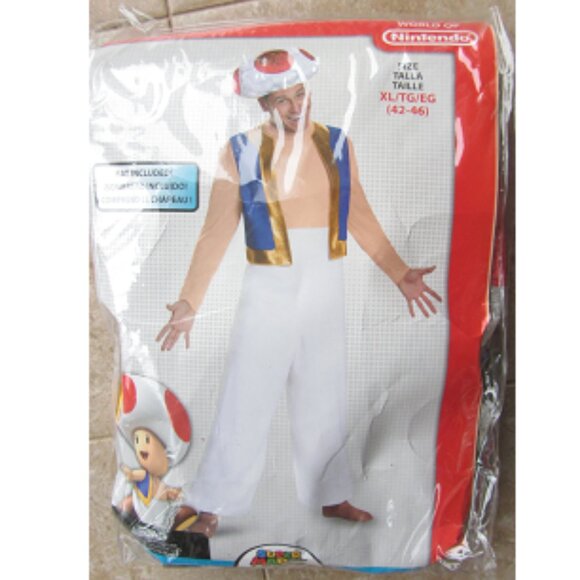 Super Mario Nintendo TOAD Adult XL Deluxe Halloween Costume - Picture 3 of 6